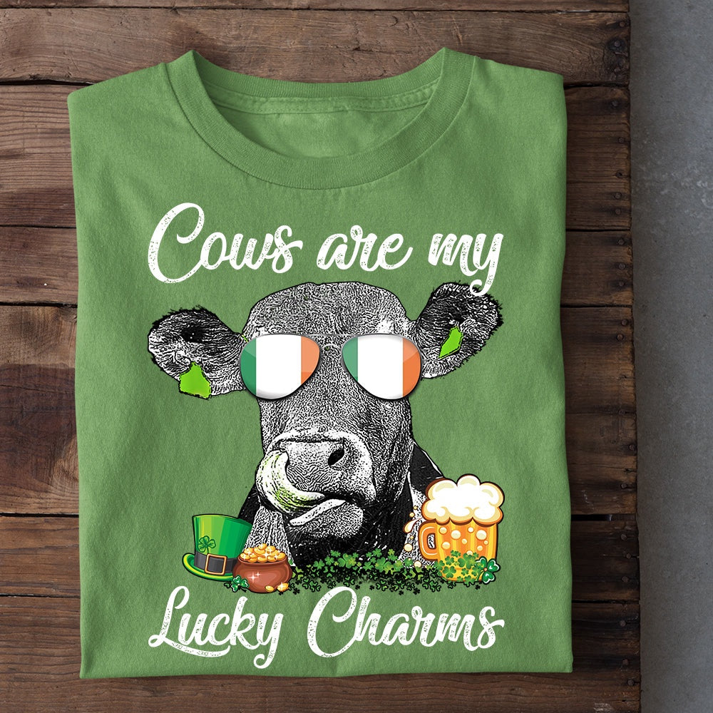 Farm T Shirt, Funny Cows Are My Lucky Charms Gift For Cow Lovers T Shirt, Farm Shirts, Funny Farm Shirts