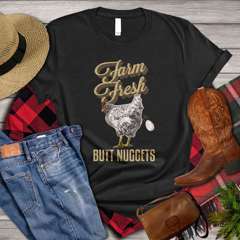 Farm T Shirt, Funny Farm Fresh Butt Nuggets T Shirt, Farm Shirts, Funny Farm Shirts