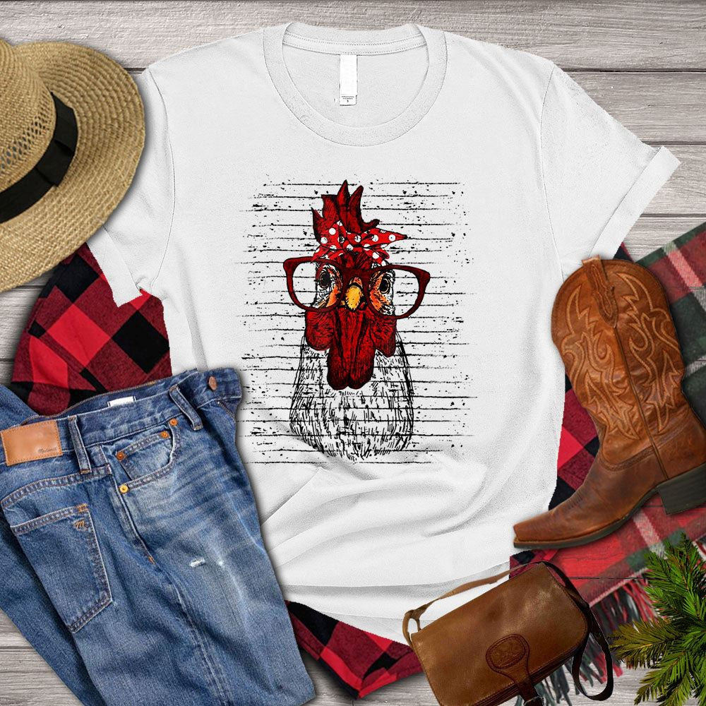 Farm T Shirt, Funny Glasses Chicken T Shirts, Farm Shirts, Funny Farm Shirts