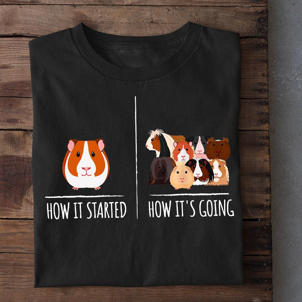 Farm T Shirt, Funny GuineaHow It Started How It'S Going T Shirt, Farm Shirts, Funny Farm Shirts