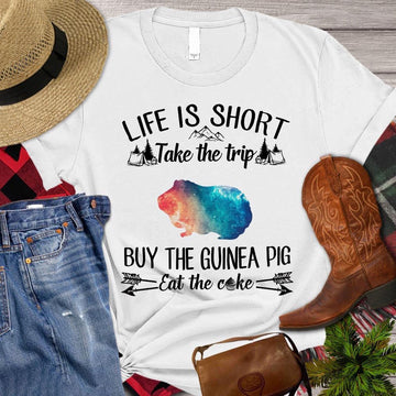 Farm T Shirt, Funny GuineaLife Is Short Take The Trip Buy The Guineapig Eat The Cake T Shirt, Farm Shirts, Funny Farm Shirts