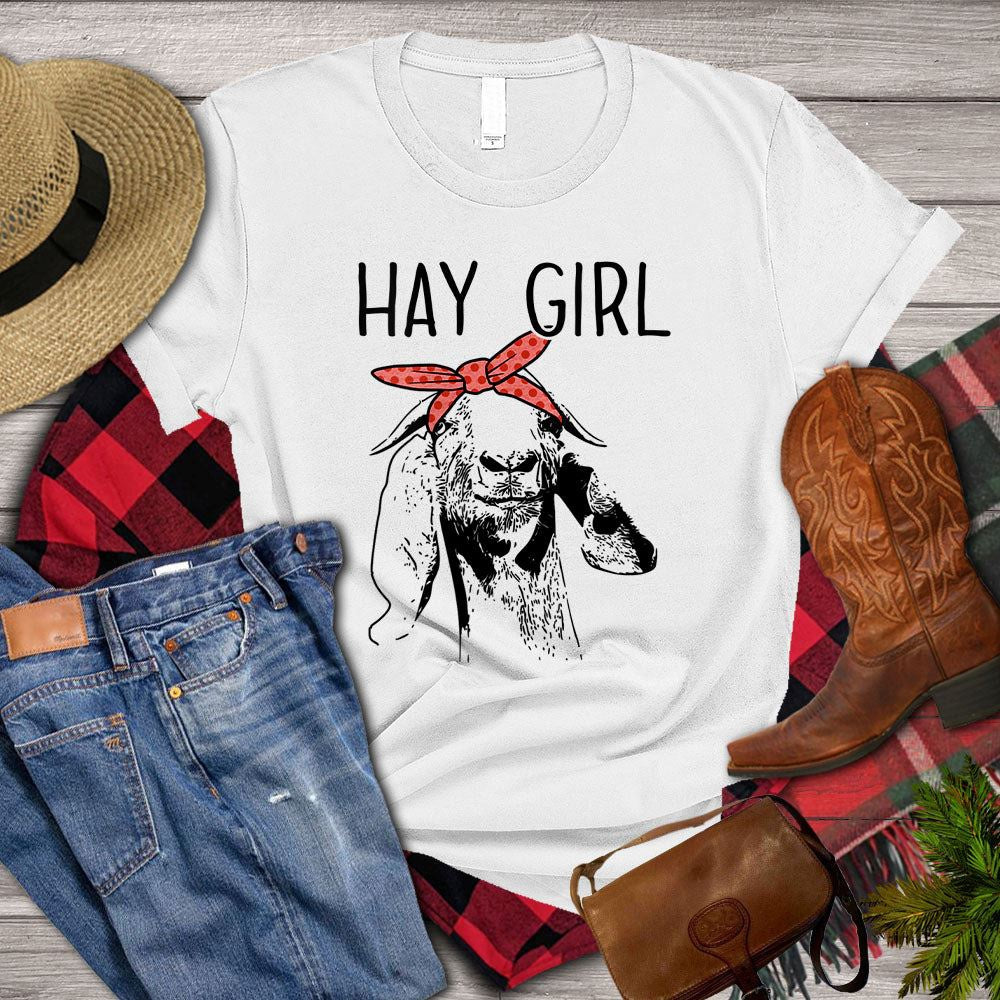 Farm T Shirt, Funny Hay Girl Goat T Shirts, Farm Shirts, Funny Farm Shirts
