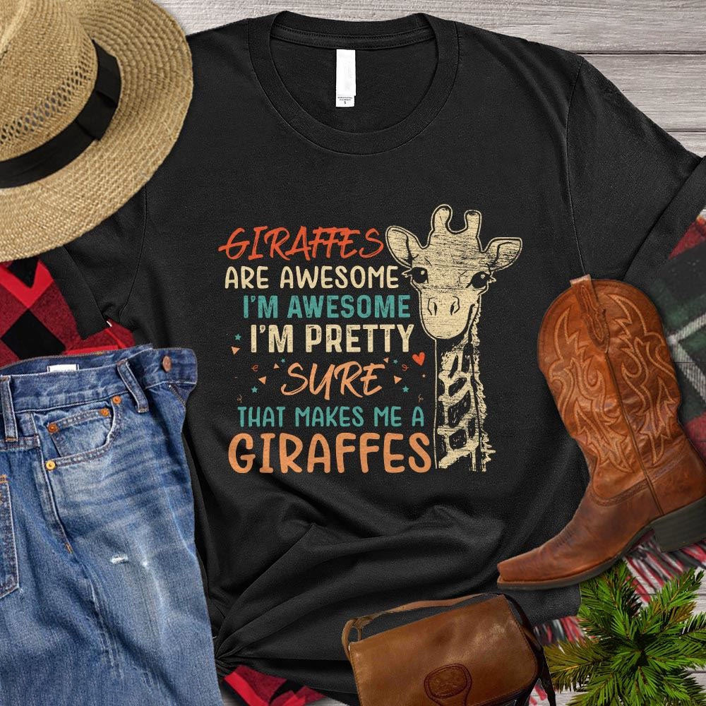 Farm T Shirt, Giraffe T-shirt, I'm Awesome Pretty Makes Me Giraffe Gift For Giraffe Lovers T Shirt, Farm Shirts, Funny Farm Shirts
