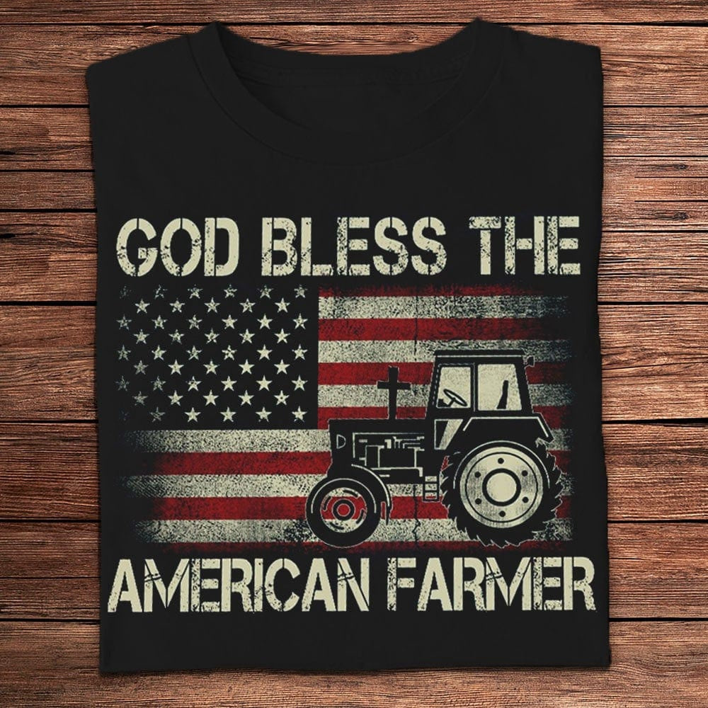Farm T Shirt, God Bless The American Farmer Shirt, Farm Shirts, Funny Farm Shirts