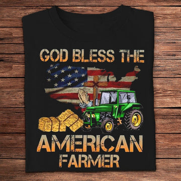 Farm T Shirt, God Bless The American Farmer T Shirts, Farm Shirts, Funny Farm Shirts