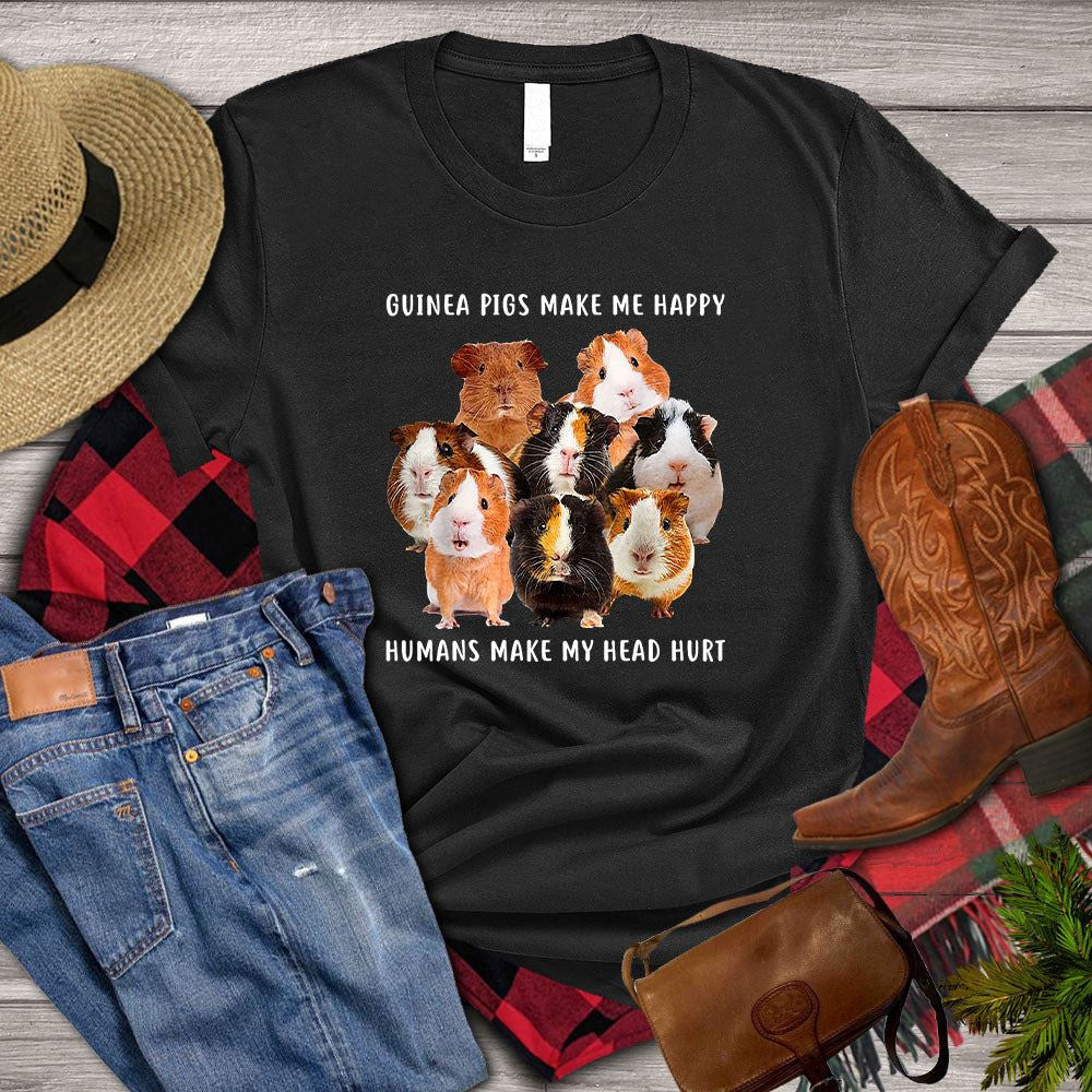 Farm T Shirt, GuineaGuineapigs Make Me Happy Humans Make My Head Hurt T Shirt, Farm Shirts, Funny Farm Shirts