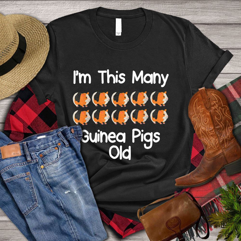 Farm T Shirt, GuineaI_m This Many Guineapigs Old T Shirt, Farm Shirts, Funny Farm Shirts