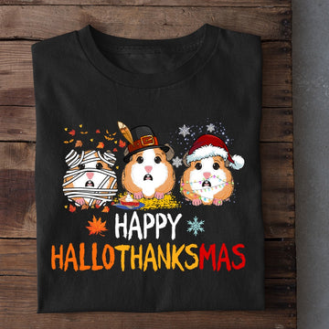 Farm T Shirt, Guineapig Halloween T-shirt, Happy Halo Thanks Mas Halloween Gift For Guineapig Lovers T Shirt, Farm Shirts, Funny Farm Shirts