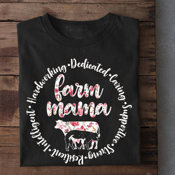 Farm T Shirt, Hardworking Dedicated Caring Intelligent Farm Mama T Shirt, Farm Shirts, Funny Farm Shirts