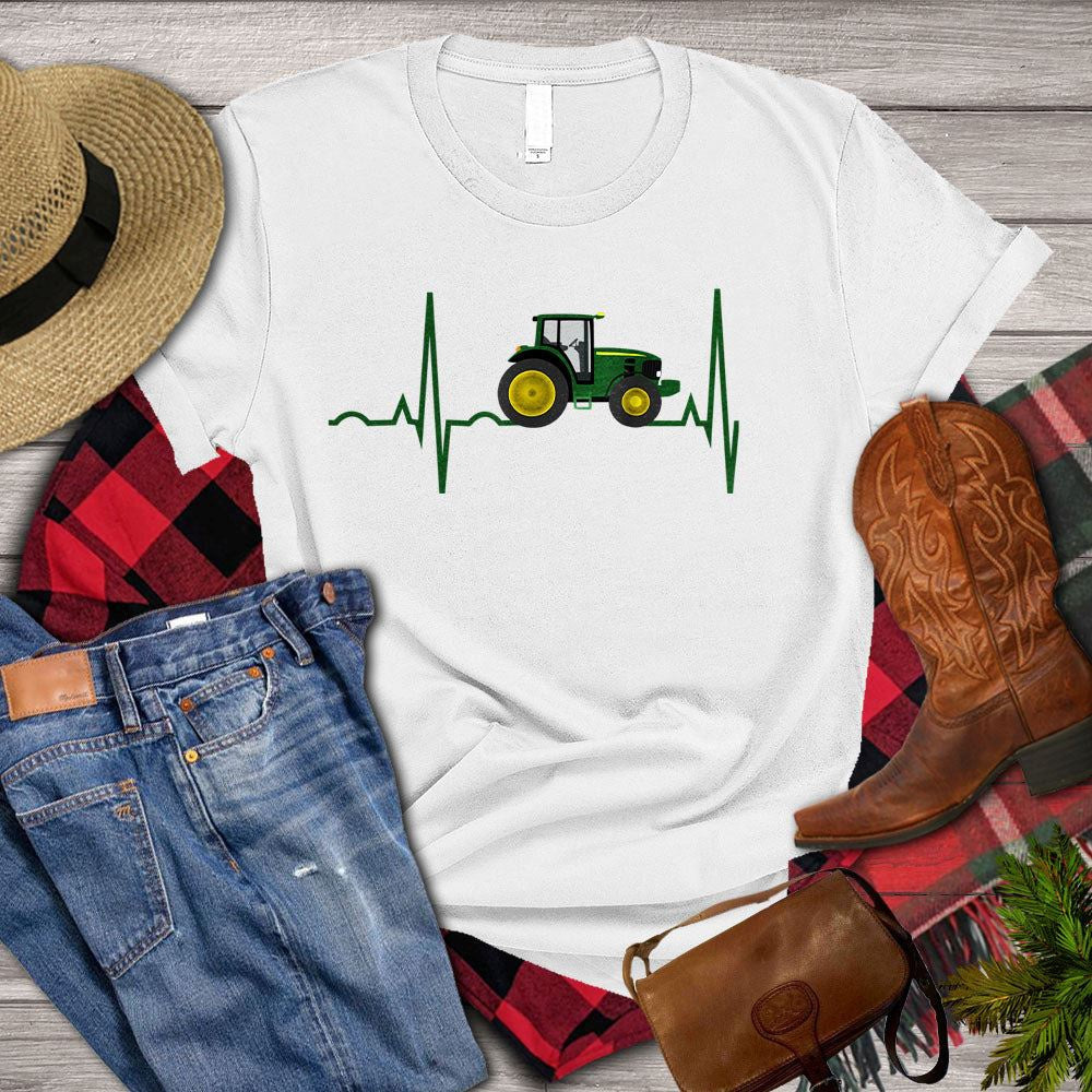 Farm T Shirt, Heart Green Tractor T Shirt, Farm Shirts, Funny Farm Shirts