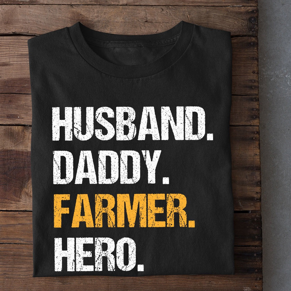 Farm T Shirt, Husband Daddy Farmer Hero Shirt T Shirt, Farm Shirts, Funny Farm Shirts