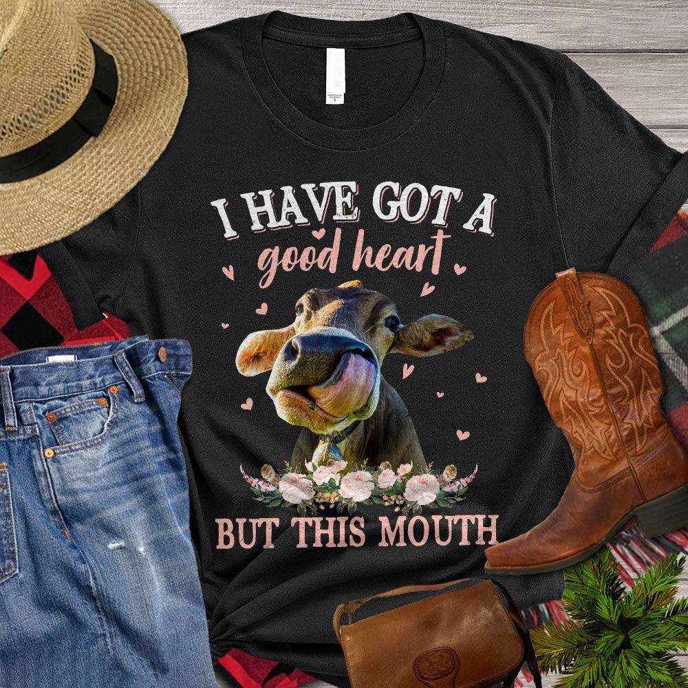 Farm T Shirt, I Have Got A Good Heart But This Mouth T Shirt, Farm Shirts, Funny Farm Shirts
