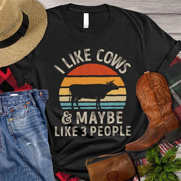 Farm T Shirt, I Like Cow And Maybe People T Shirts, Farm Shirts, Funny Farm Shirts
