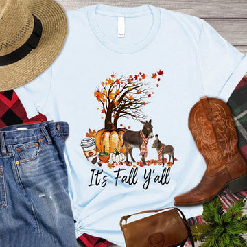 Farm T Shirt, It's Fall Yall Thanksgiving Gift For Donkey Lovers T Shirt, Farm Shirts, Funny Farm Shirts