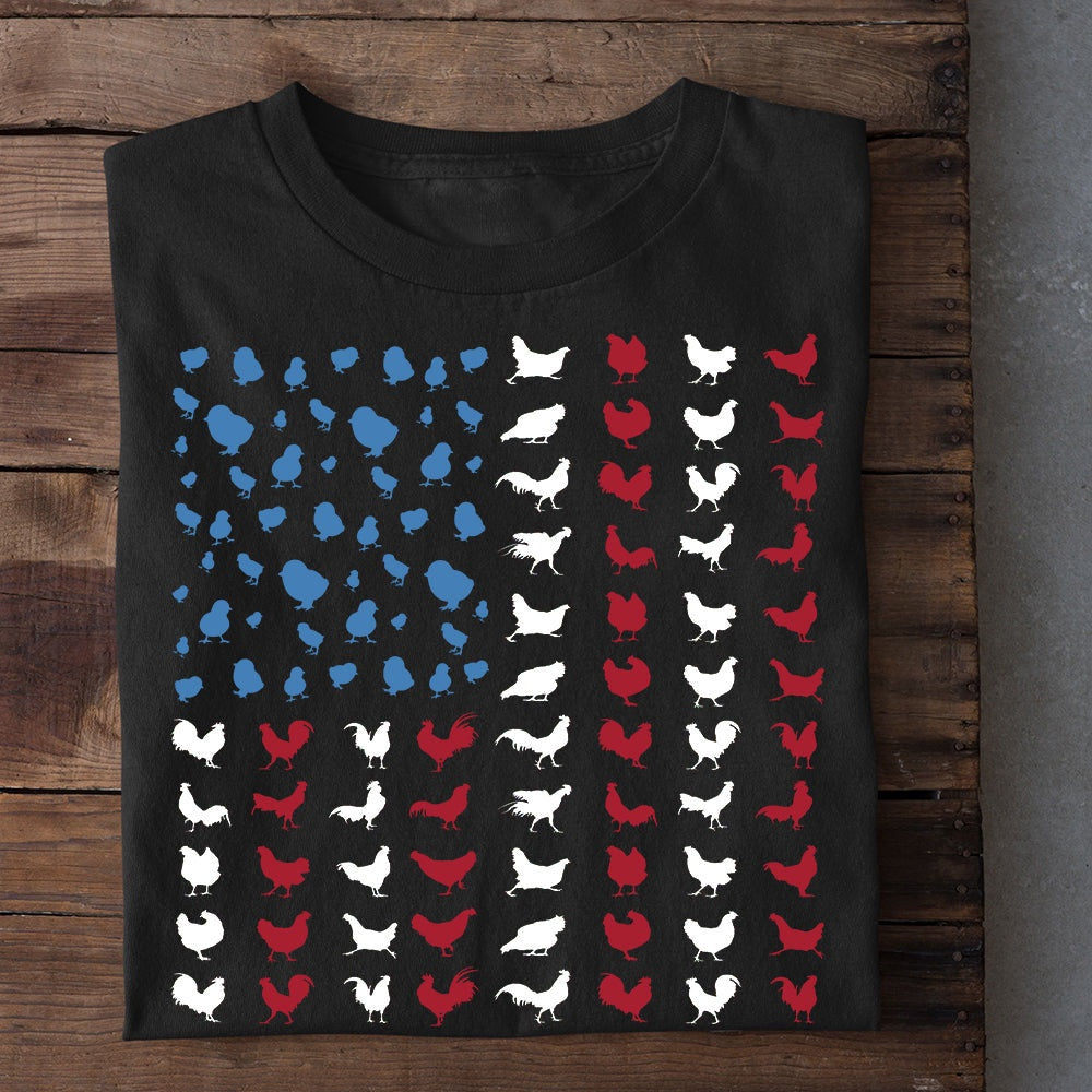 Farm T Shirt, July 4Th Chicken With A Usa Flag Chicken Patriotic T Shirt, Farm Shirts, Funny Farm Shirts