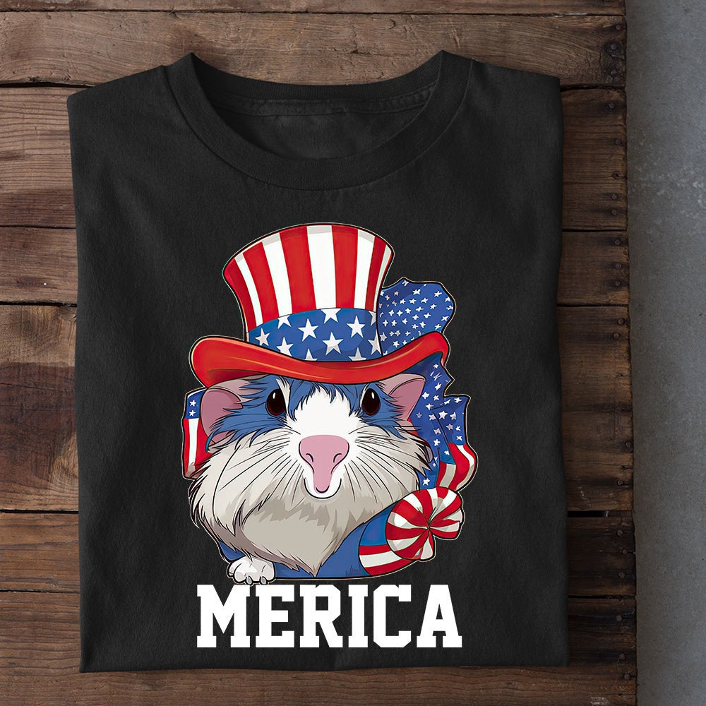 Farm T Shirt, July 4Th GuineaMerica With Hat T Shirt, Farm Shirts, Funny Farm Shirts