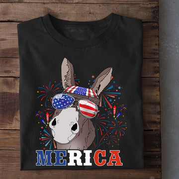 Farm T Shirt, July 4Th Moorica Glasses Usa Flag Donkey Patriotic T Shirt, Farm Shirts, Funny Farm Shirts