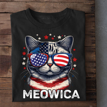 Farm T Shirt, July 4th Cat T-shirt, Meowica T Shirt, Farm Shirts, Funny Farm Shirts