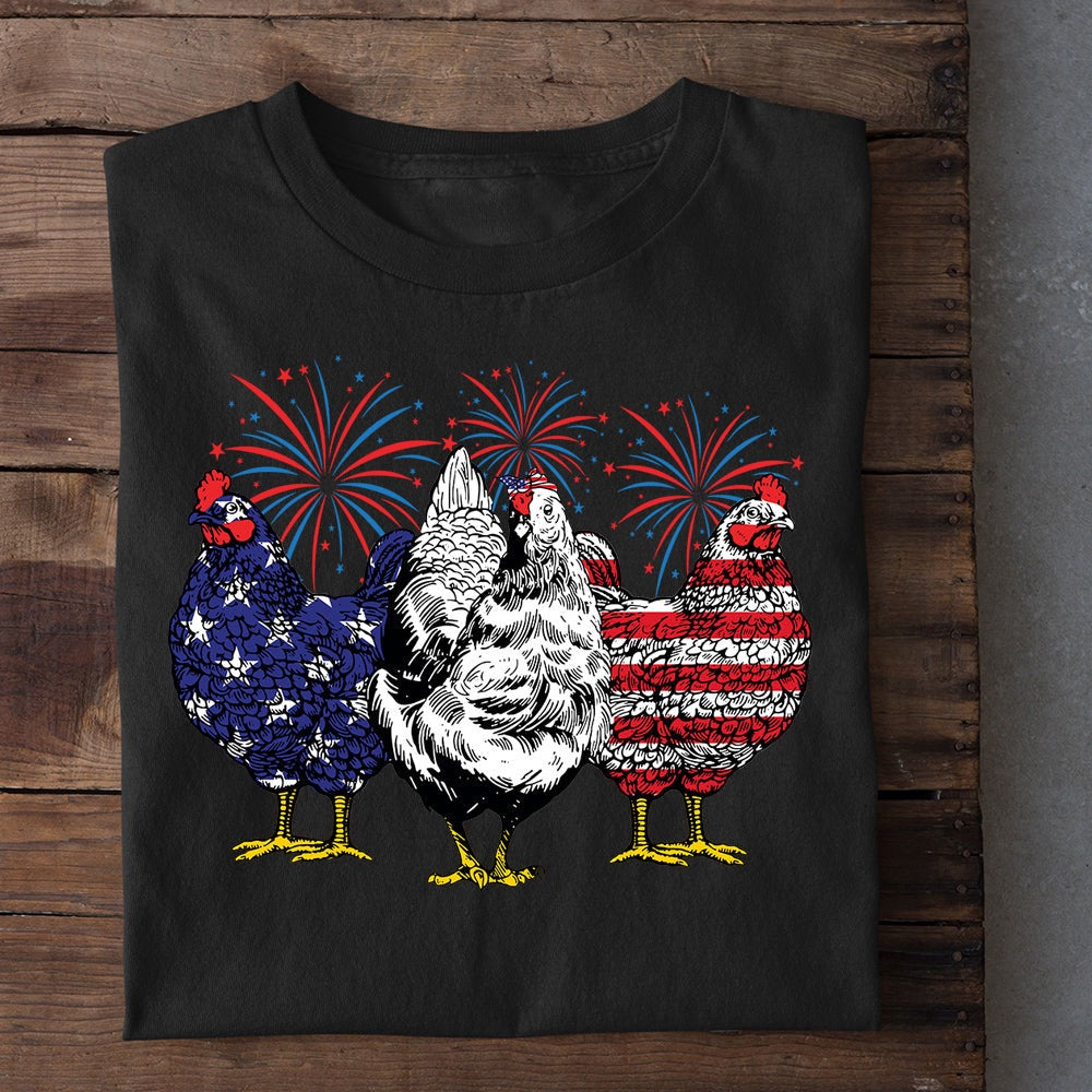 Farm T Shirt, July 4th I'm Stay Here Chicken Patriotic Tees, Farm Shirts, Funny Farm Shirts