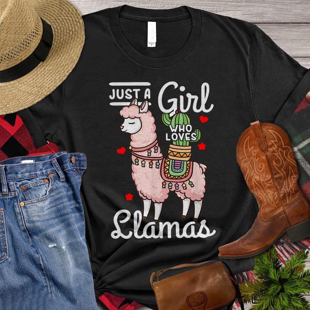 Farm T Shirt, Just A Girl Who Loves Llamas T Shirt, Farm Shirts, Funny Farm Shirts