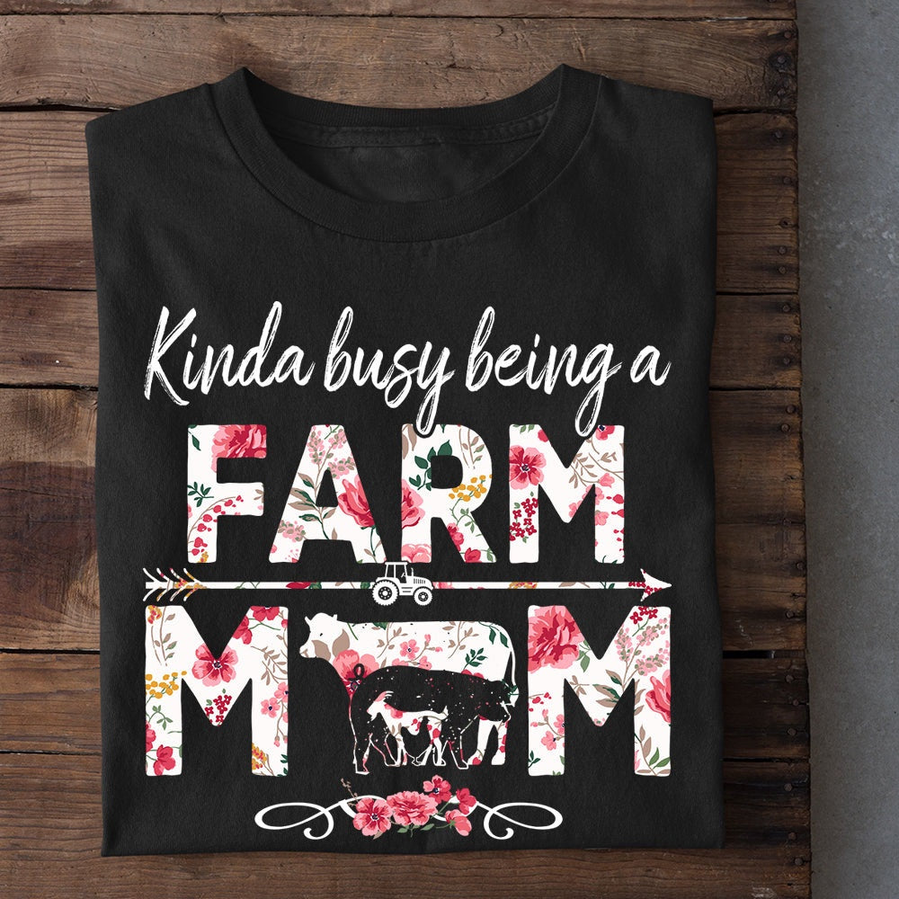 Farm T Shirt, Kinda Busy Being A Farm Mom Farm Animals T Shirt, Farm Shirts, Funny Farm Shirts