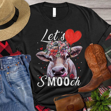 Farm T Shirt, Let's Smooch Cow Lovers T Shirt, Farm Shirts, Funny Farm Shirts