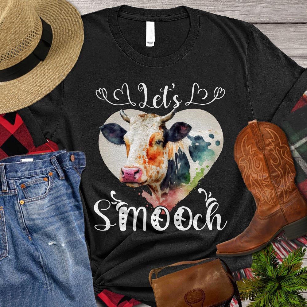Farm T Shirt, Let's Smooch Gift For Cow Lovers T Shirt, Farm Shirts, Funny Farm Shirts