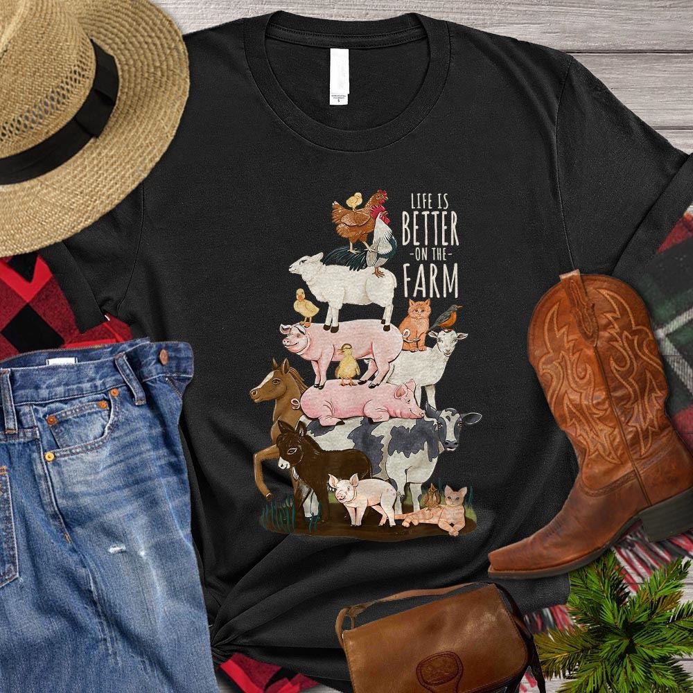 Farm T Shirt, Life Is Better On The Farm Gift For Farmers T Shirt, Farm Shirts, Funny Farm Shirts
