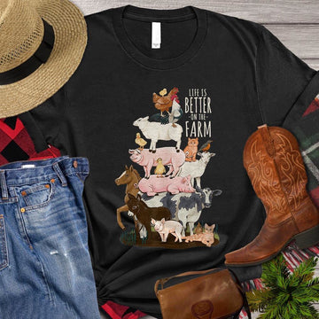Farm T Shirt, Life Is Better On The Farm Gift For Farmers T Shirt, Farm Shirts, Funny Farm Shirts