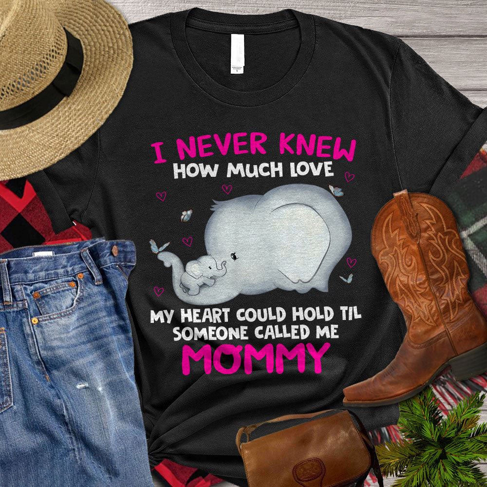 Farm T Shirt, Mother's Day Elephant T-shirt, I Never Knew How Much Love My Heart T Shirt, Farm Shirts, Funny Farm Shirts