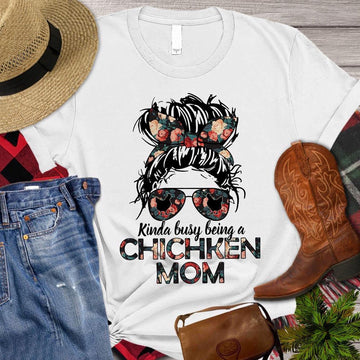Farm T Shirt, Mother's Day Kinda Busy Being A Chicken Mom T Shirt, Farm Shirts, Funny Farm Shirts