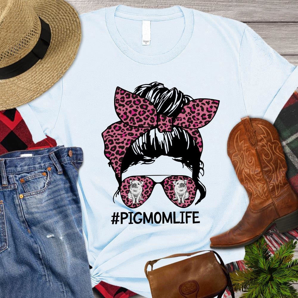 Farm T Shirt, Mother's Day Pig Mom Life T Shirt, Farm Shirts, Funny Farm Shirts