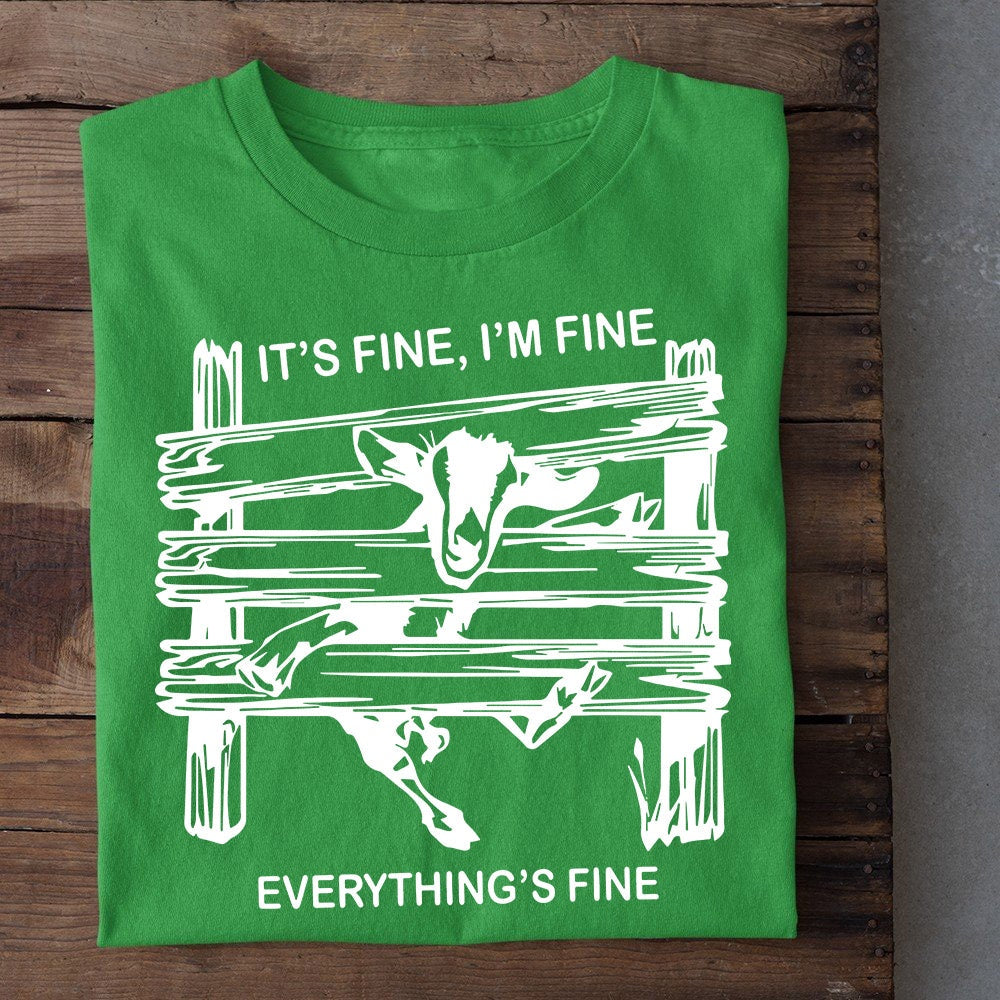 Farm T Shirt, Motivation It's Fine I'm Fine Everything's Fine T Shirt, Farm Shirts, Funny Farm Shirts
