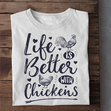 Farm T Shirt, Motivation Life Is Better With Chickens T Shirt, Farm Shirts, Funny Farm Shirts