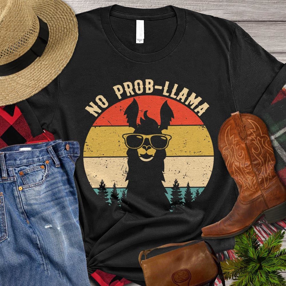 Farm T Shirt, No Prob-llama T Shirt, Farm Shirts, Funny Farm Shirts