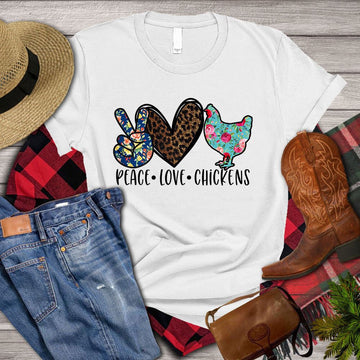 Farm T Shirt, Peace Love Chickens T Shirt, Farm Shirts, Funny Farm Shirts