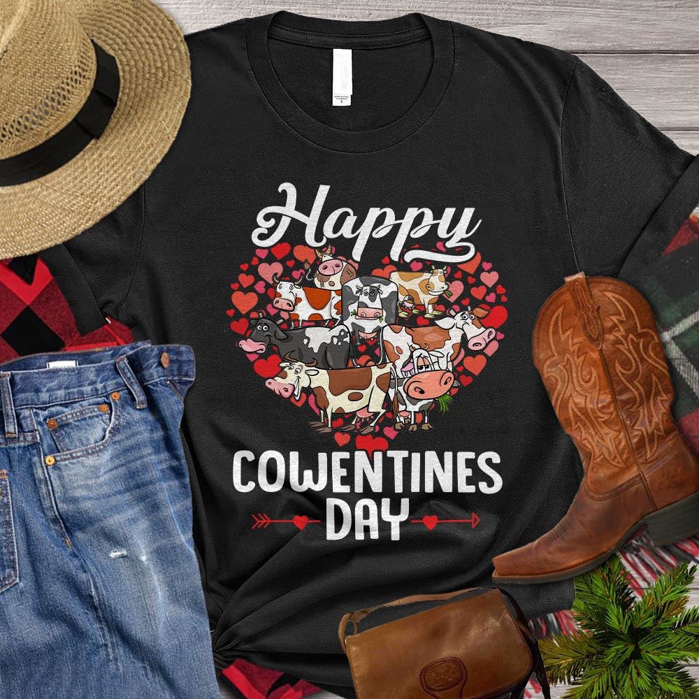 Farm T Shirt, Roses Happy Cowentine Day Gift For Cow Lovers T Shirt, Farm Shirts, Funny Farm Shirts
