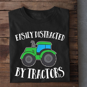 Farm T Shirt, Tractor Kids T-shirt, Easily Distracted By Tractors T Shirt, Farm Shirts, Funny Farm Shirts