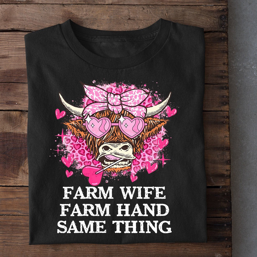 Farm T Shirt, Valentine's Day Highland Farm Wife Farm Hand T Shirt, Farm Shirts, Funny Farm Shirts