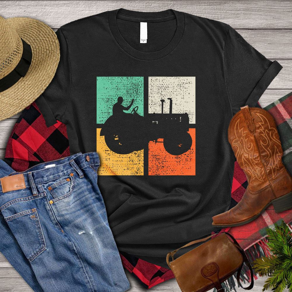 Farm T Shirt, Vintage An Old Man With Tractor T Shirt, Farm Shirts, Funny Farm Shirts
