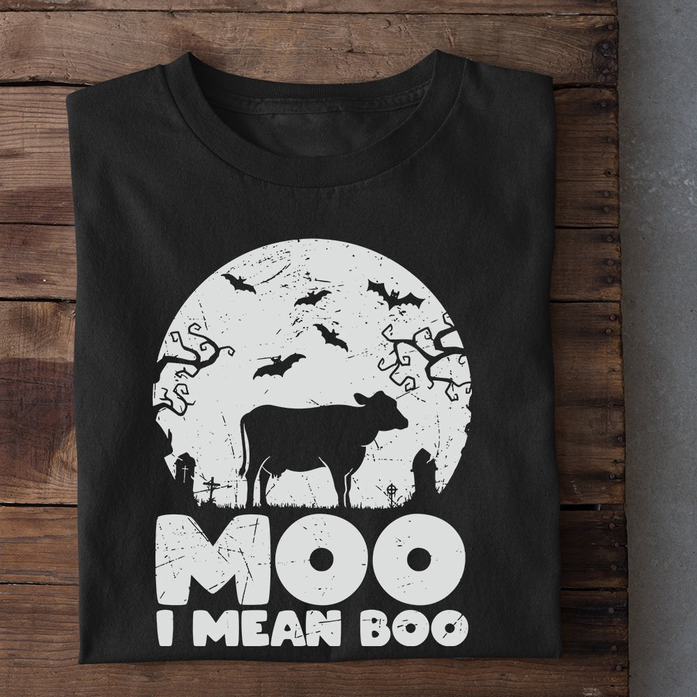 Farm T Shirt, Vintage Halloween Moo I Mean Boo T Shirt, Farm Shirts, Funny Farm Shirts