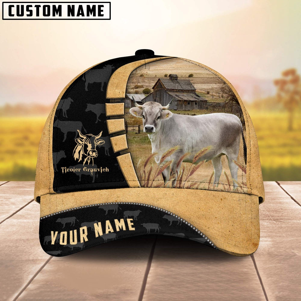 Farm Tiroler Grauvieh Custom Name Retro Cap, Farmer Cap, Vintage Farmer Hat, Mens Farmer Hats, Cap For Farmers