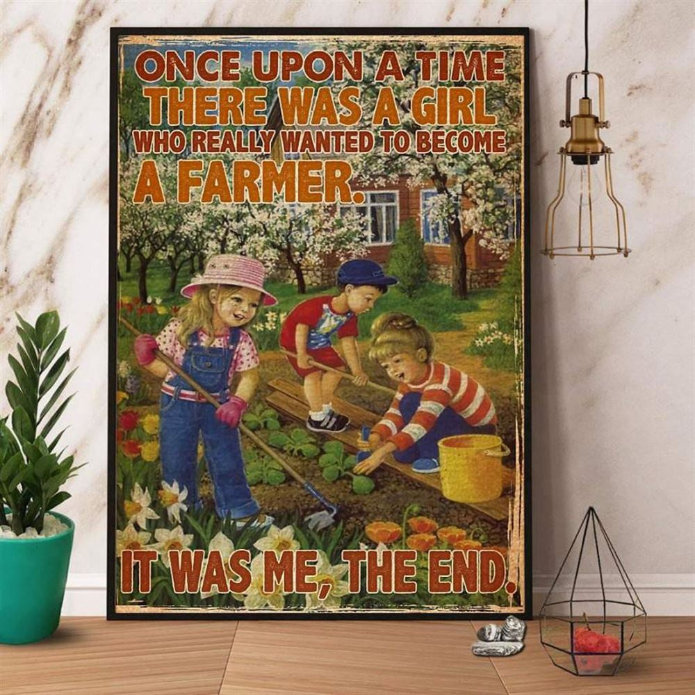 Farmer A Girl Who Really Wanted To Become A Farmer Canvas, Farm Canvas, Farm Art Decor