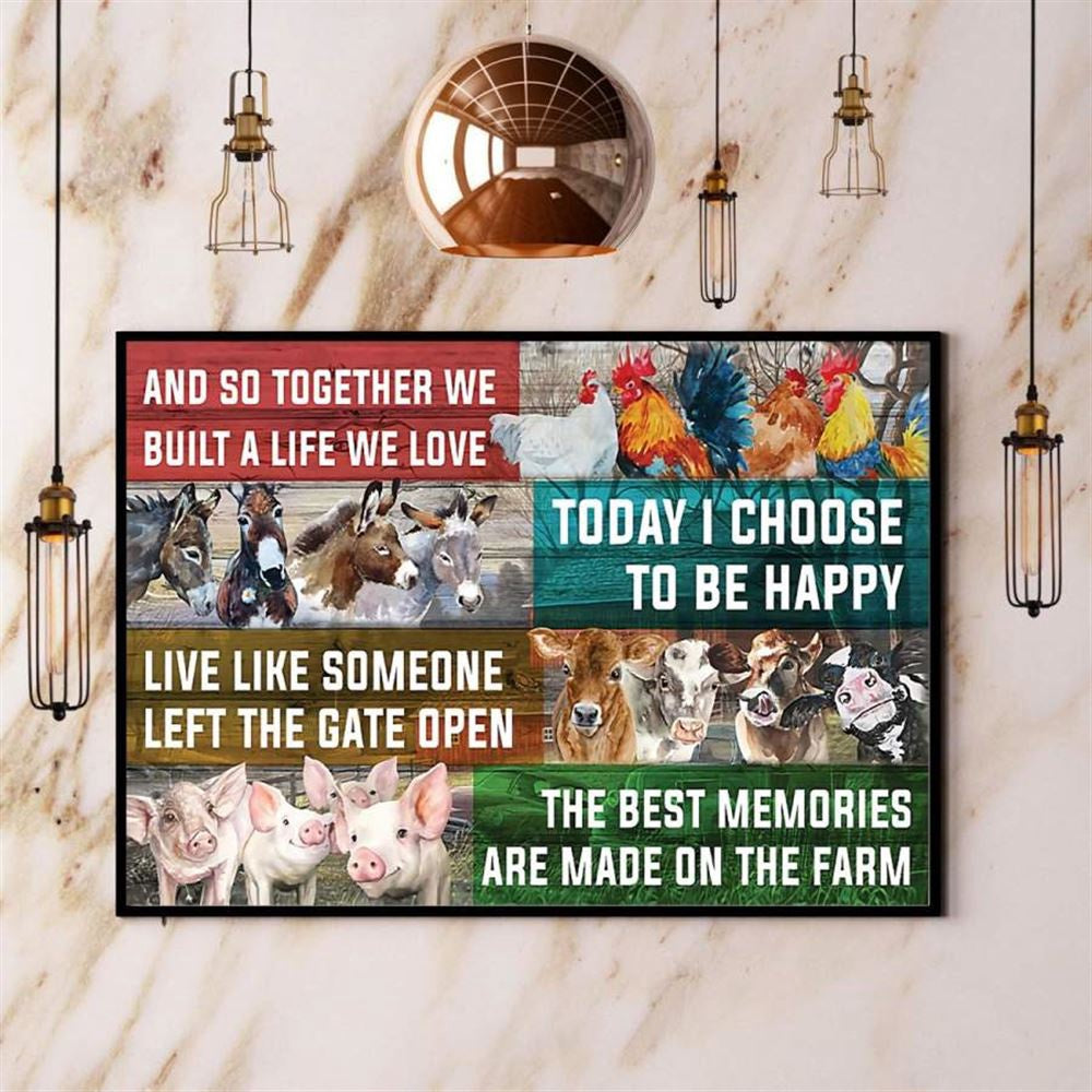 Farmer And So Together We Build A Life We Love Canvas, Farm Canvas, Farm Gift, Farm Home Decor