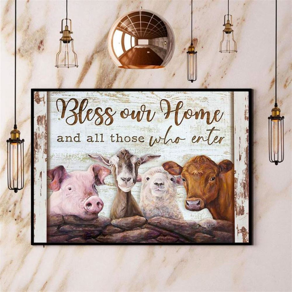 Farmer Bless Our Home And All Those Who Enter Canvas, Farm Canvas, Farm Gift, Farm Home Decor