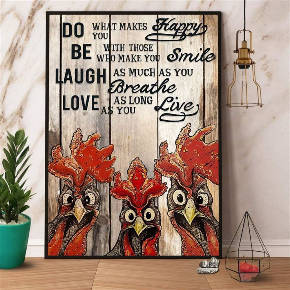 Farmer Chicken Do What Makes You Happy Canvas, Farm Canvas, Farm Art Decor
