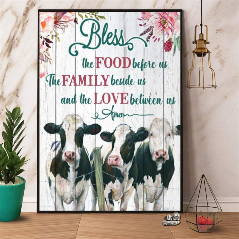 Farmer Cow The Family Beside Us And The Love Between Us Canvas, Farm Canvas, Farm Art Decor