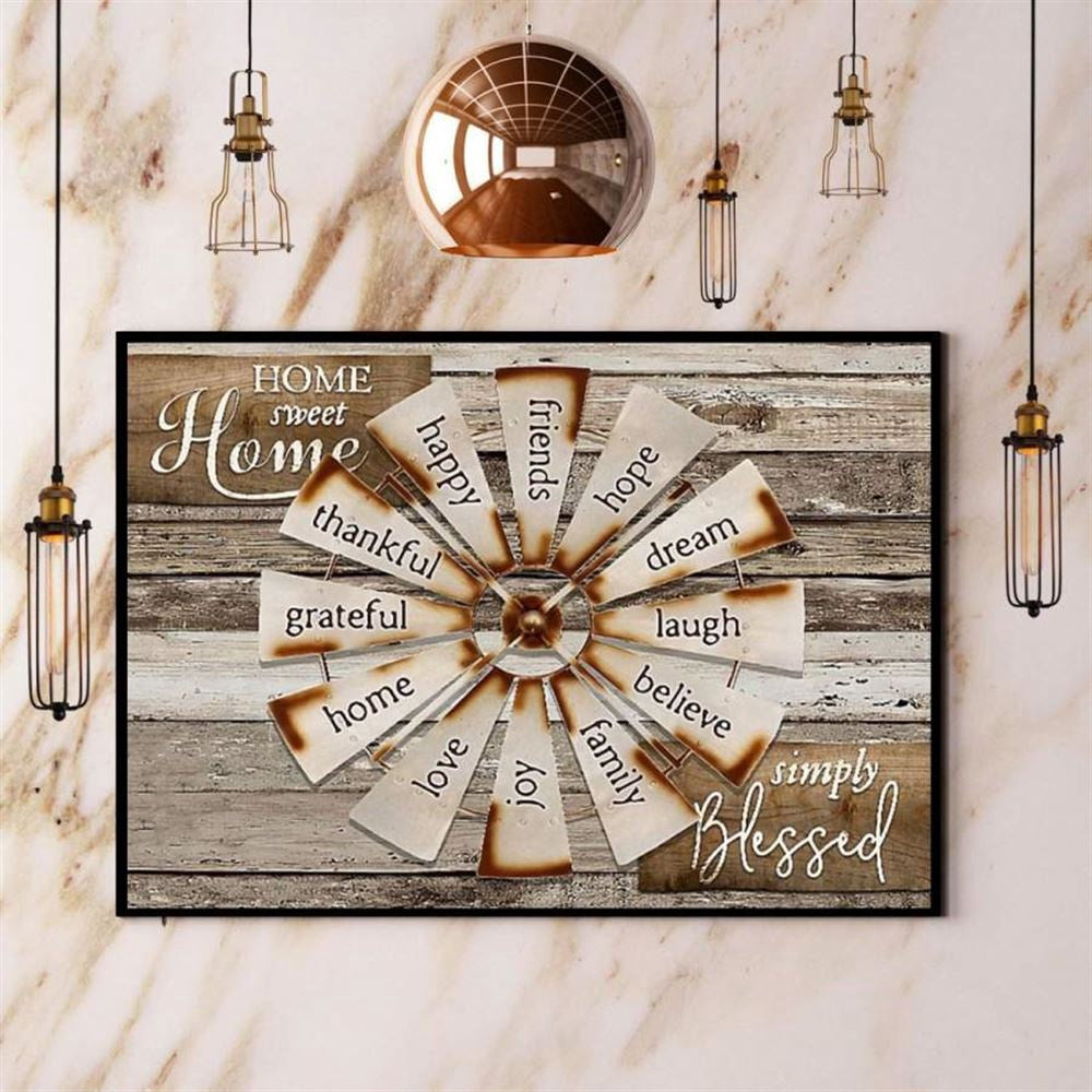 Farmer Home Sweet Home Simply Blessed Canvas, Farm Canvas, Farm Gift, Farm Home Decor