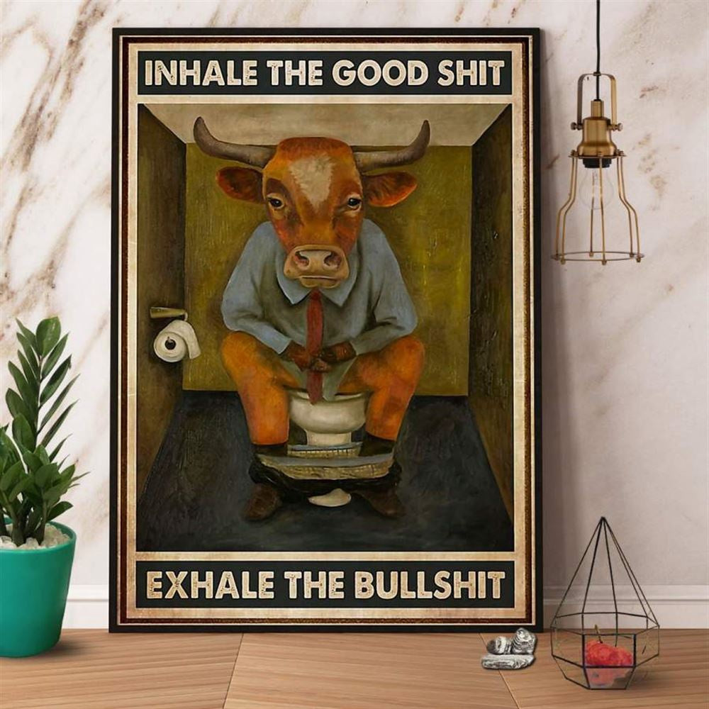 Farmer Inhale The Good Sht Exhale The Bullsht Canvas, Farm Canvas, Farm Art Decor