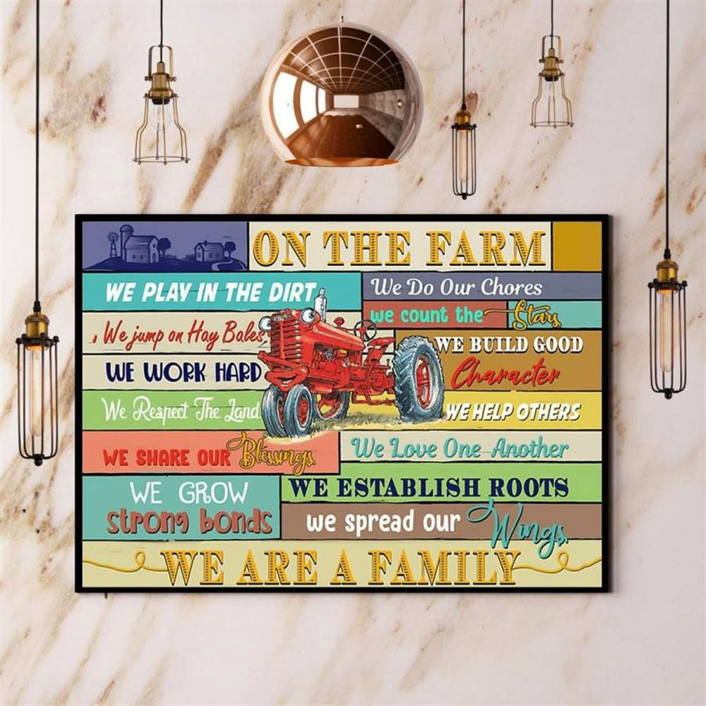Farmer On The Farm We Are A Family Canvas, Farm Canvas, Farm Gift, Farm Home Decor